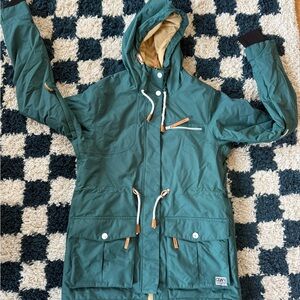 Green Hooded Parka Jacket